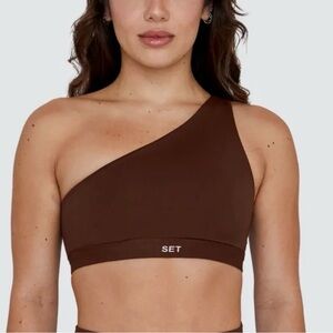 SET Active Luxform One-Shoulder Sports Bra Cocoa
